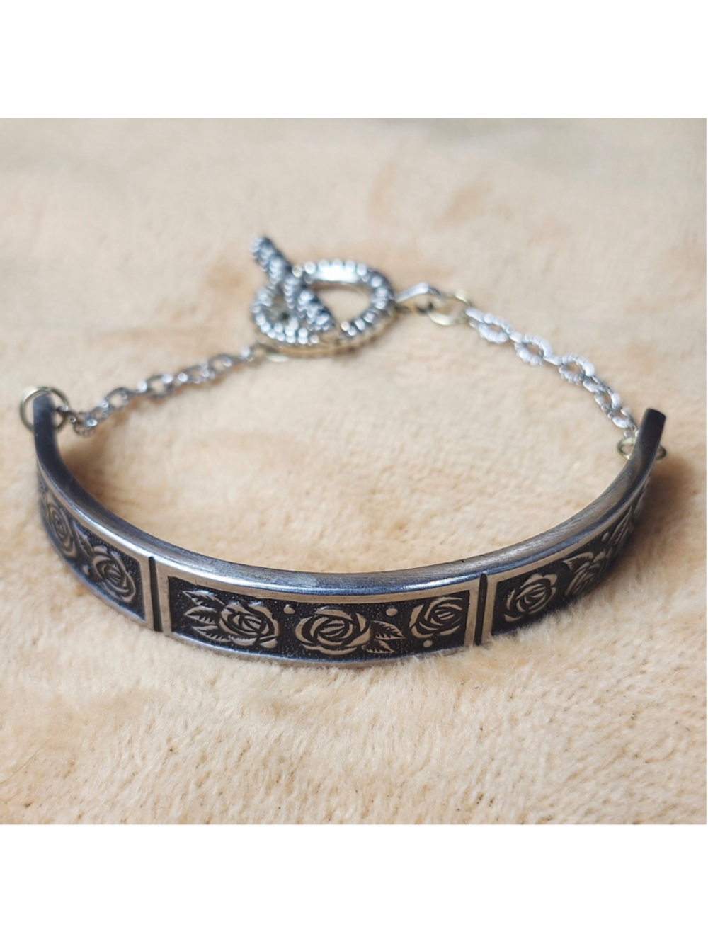 Floral Rose bracelet Spoon Handle Floral jewelry